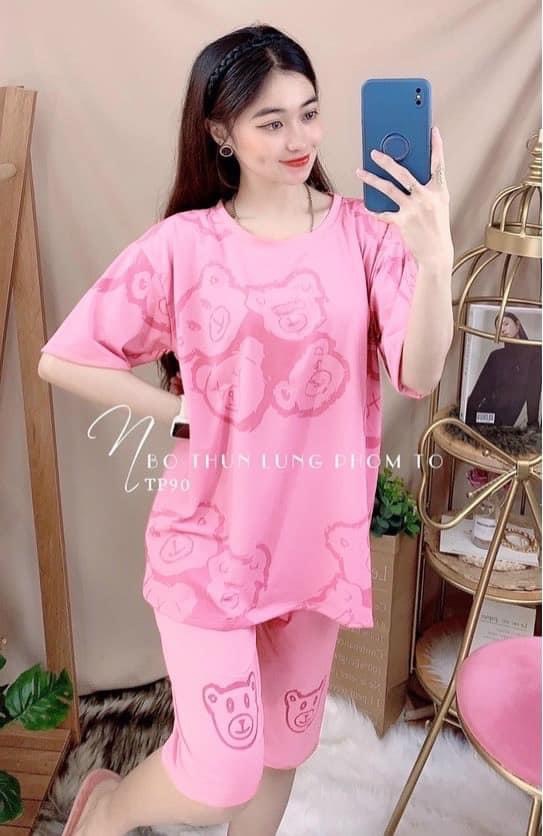 Set đồ bộ nữ ngố chất thun cotton co giãn in hình dễ thương sang trọng Freesize dưới 55kg