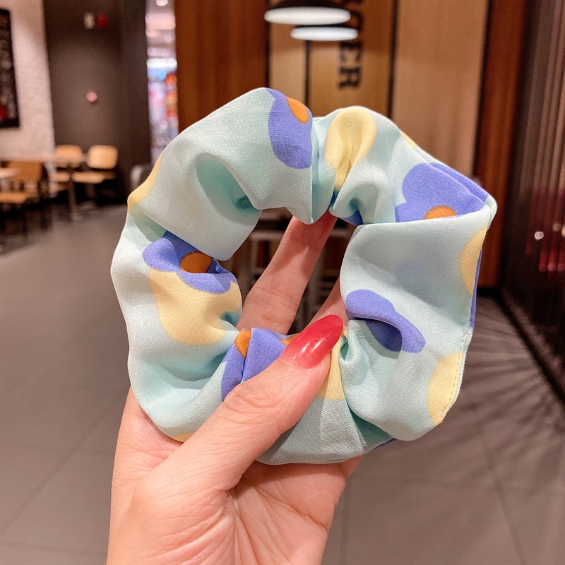 Dây cột tóc vải scrunchies hoa mai thời trang