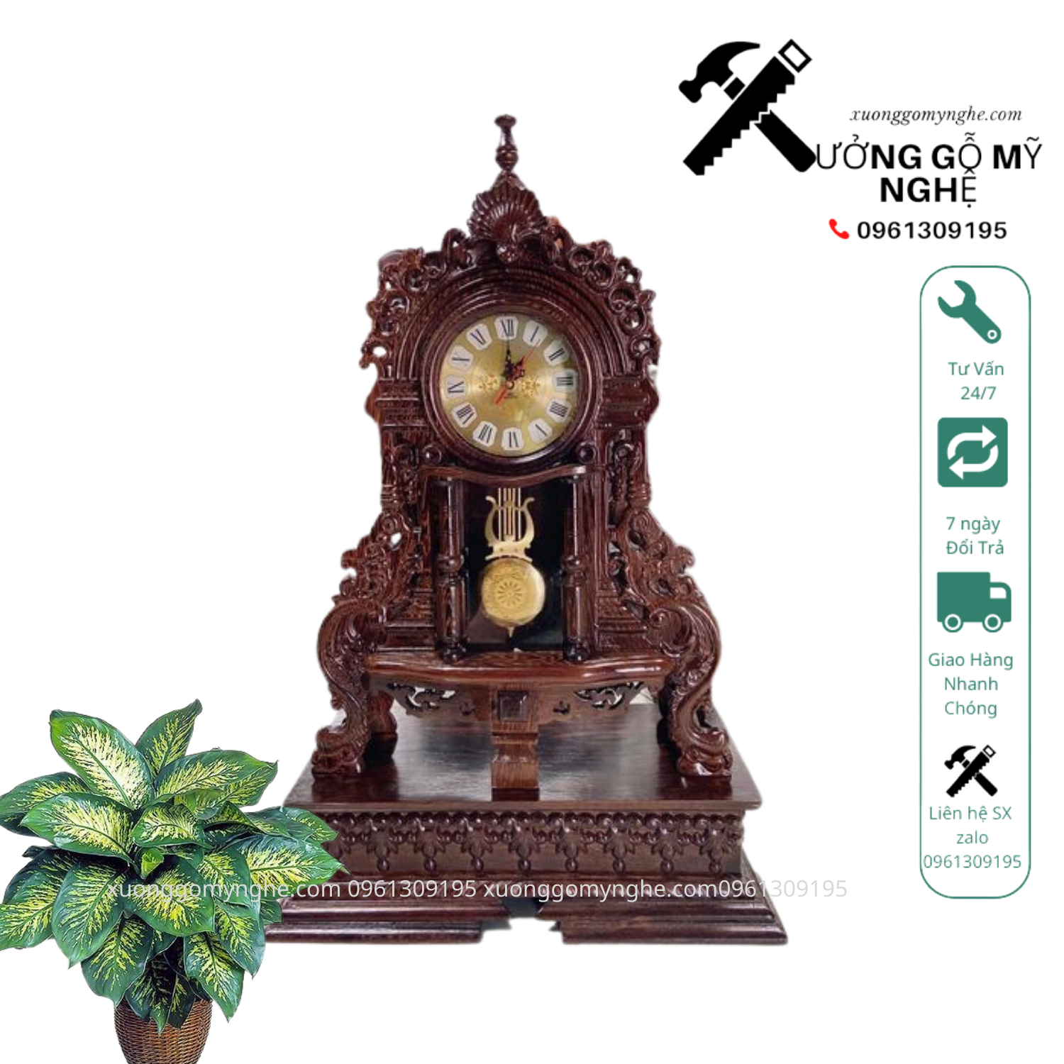 Đồng hồ quả lắc gỗ