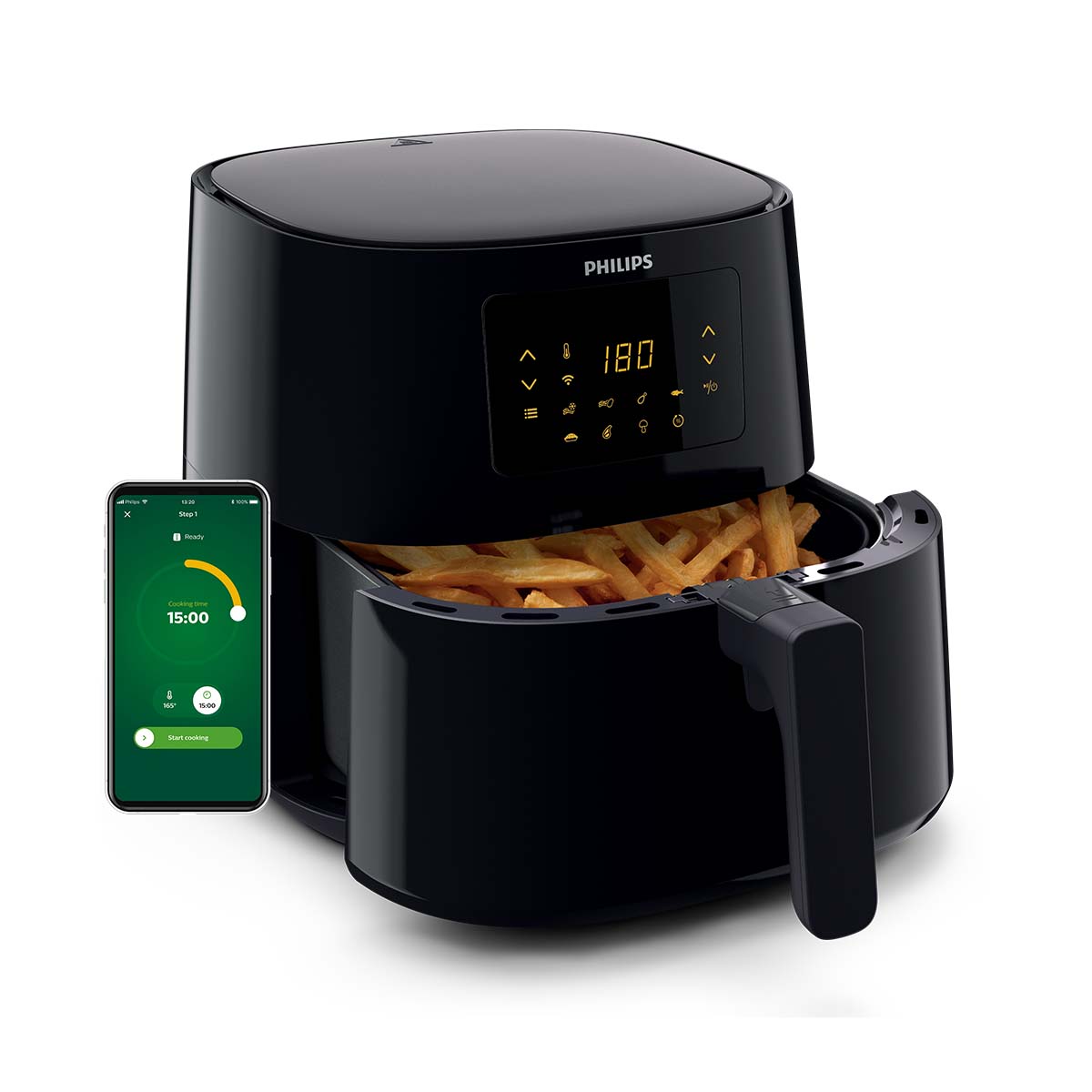 Nồi Chiên Không Dầu Xl 6.2L Philips HD9280/90 Có Kết Nối Wifi - Công Suất 2000W - Công Nghệ Rapidair - Màn Hình Điện Tử - Hàng Phân Phối Chính Hãng