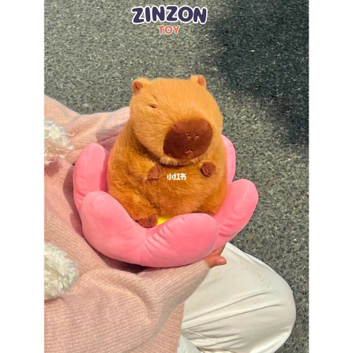Gấu Bông Capybara Hoa Sen Nhồi Bông Êm Mịn