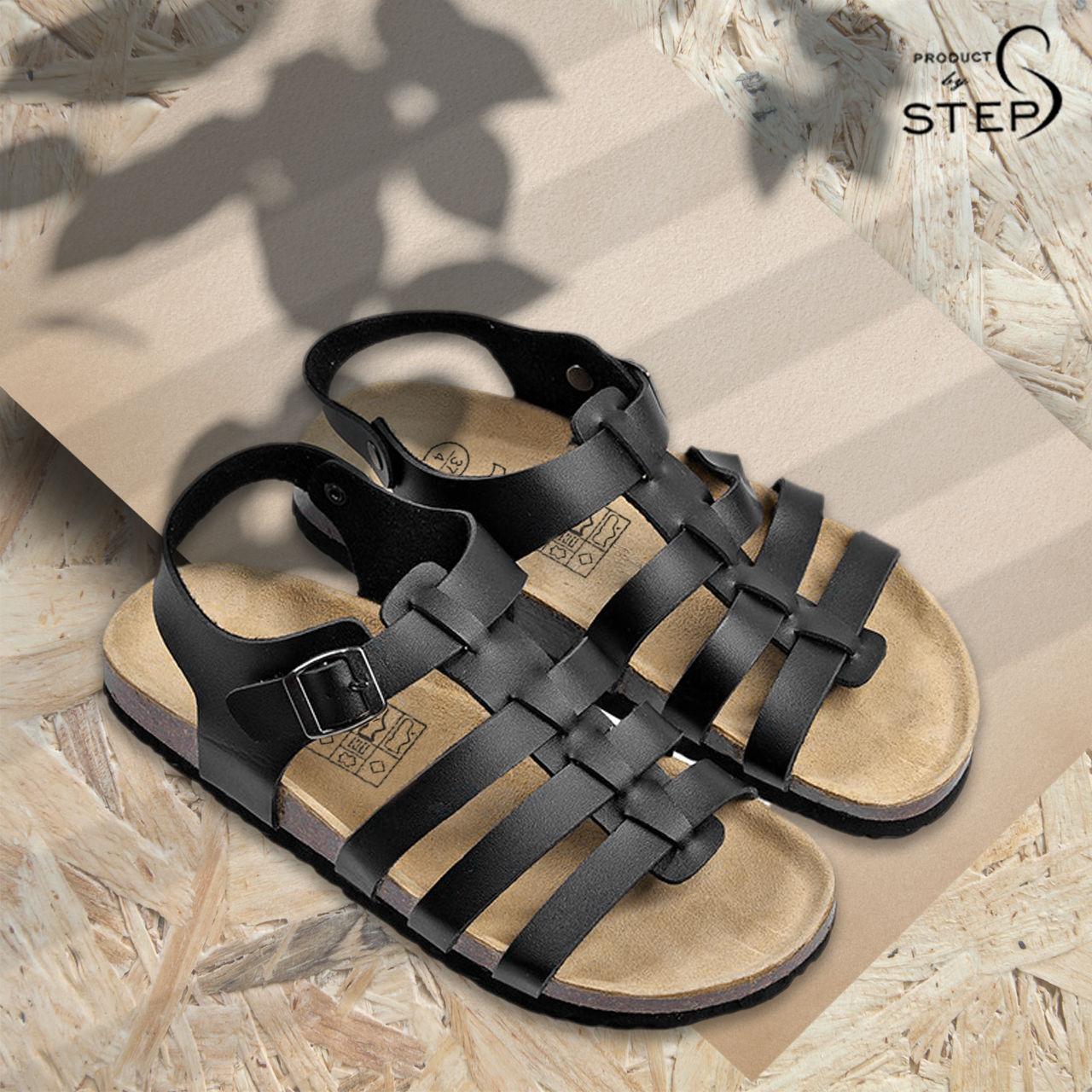 [Sandal] Giày đế trấu Unisex Giả da quai chiến binh