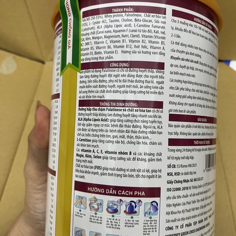 MUA 3 Hộp 900g Sữa tiểu đường DIABETS CARE GOLD TANG 1 HOP SEETO dinh