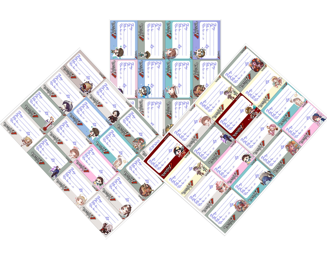 Nhãn vở set 32 đến 80 nhãn Identity V  ANIME MANGA