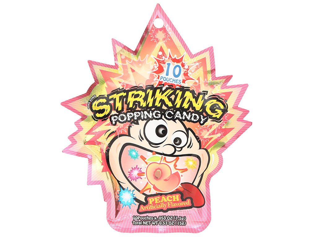 KẸO NỔ STRIKING THÁI LAN GÓI 30GR - 04825( ĐÀO / COLA/ VIỆT QUẤT )