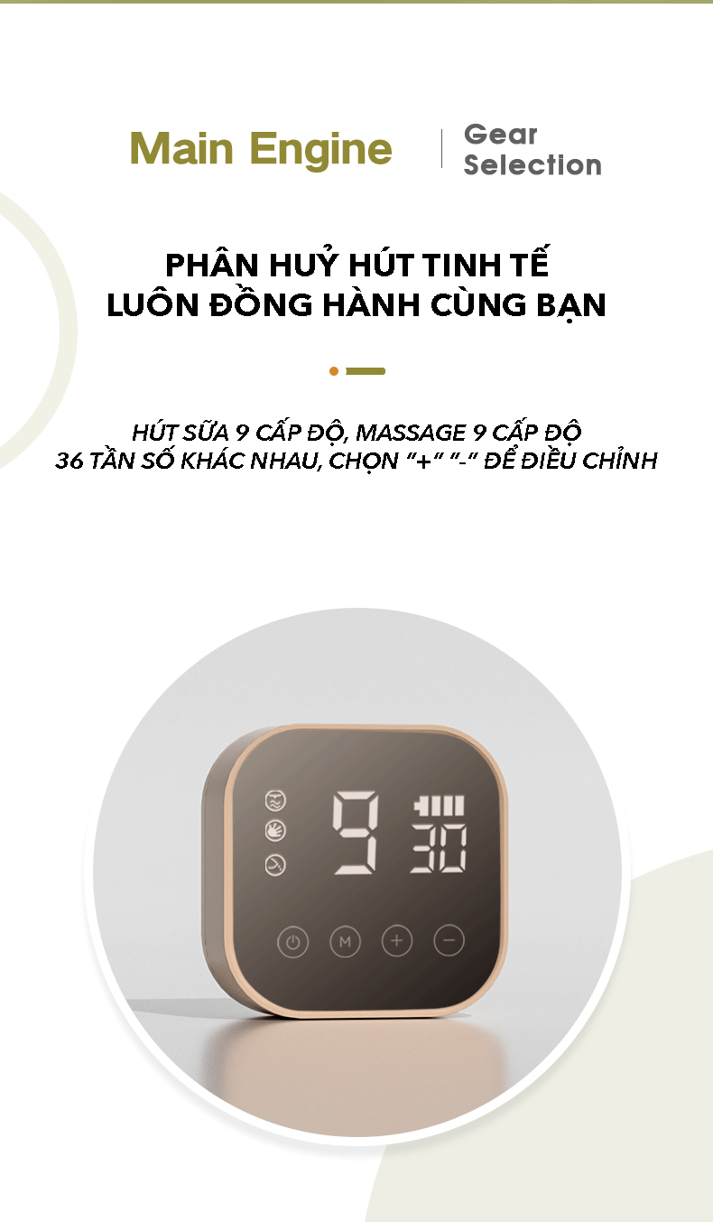 Máy hút sữa điện đôi 5 chức năng 9 cấp lực pin tích điện 2200mah, massage, kích sữa, hút sữa không đau - Mẹ Bé Shin 22
