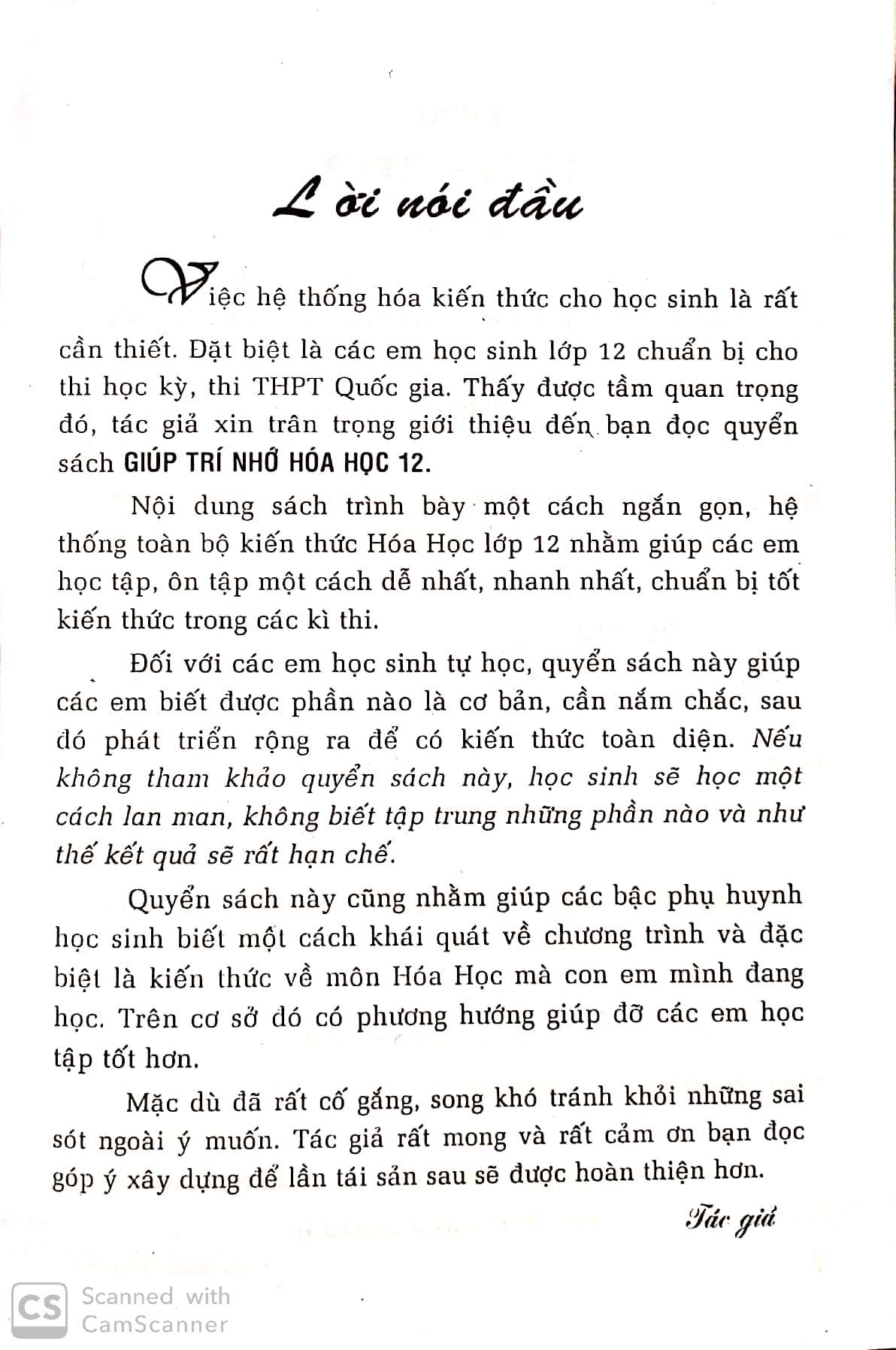 [HCM]Giúp trí nhớ Hóa học 12
