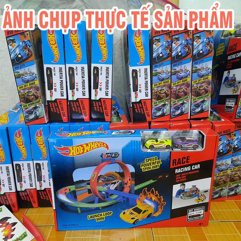 Bộ xe ô tô hotwheel và đường đua mô hình xe đồ chơi trẻ em