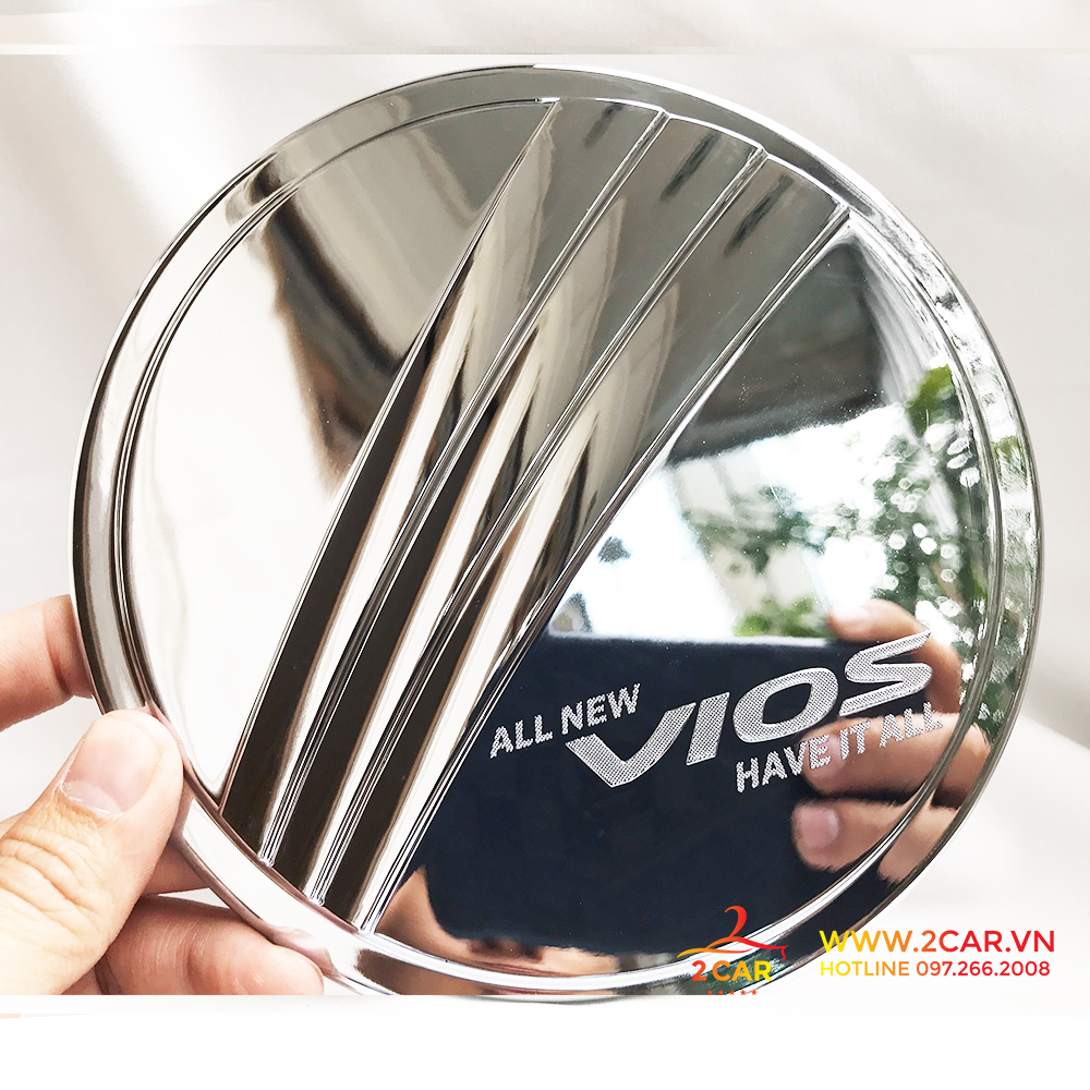 Ốp nắp bình xăng xe toyota vios 2014- 2015 2016 2017 mạ crom cao cấp