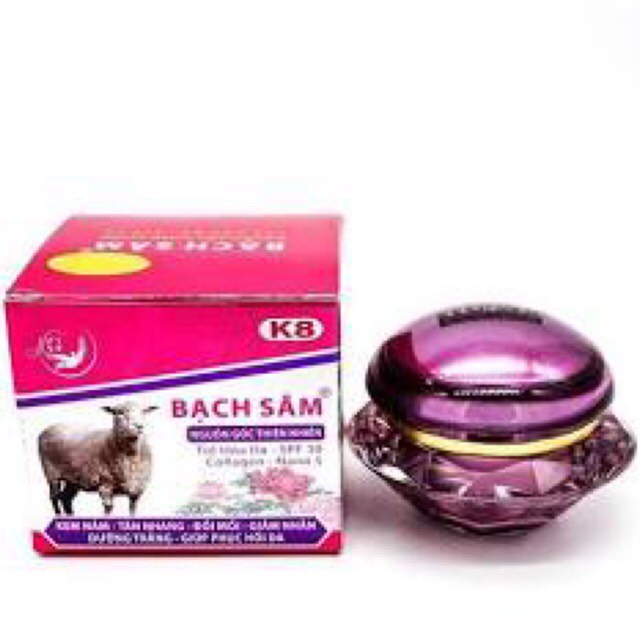 [HCM]Kem Nám Tàn nhang Đồi mồi Giảm nhăn Dưỡng trắng Giúp hục hồi da K8 BẠCH SÂM - 25g