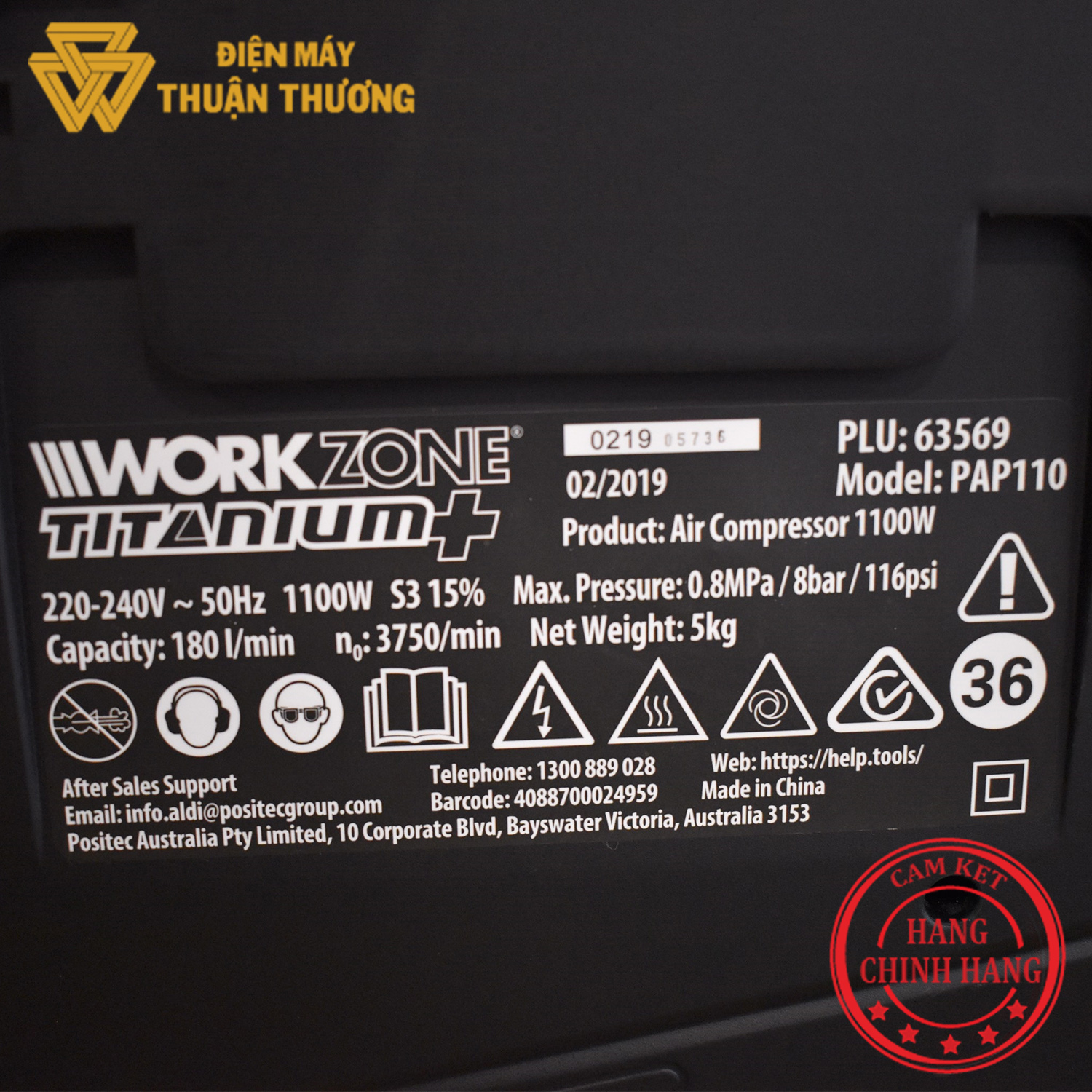 Máy Bơm Hơi 1100W Workzone PAP110
