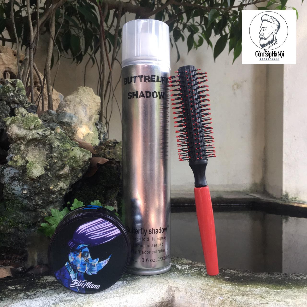 Combo Gôm Bạc Buttre + Sáp Vuốt Tóc Bluman Tê Giác + Lược