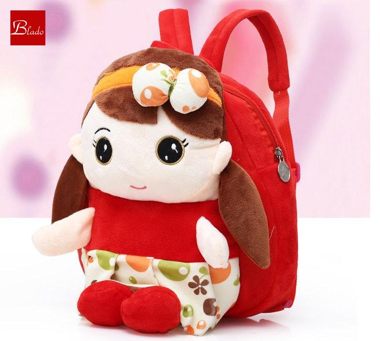 Balo Cho Bé đi học Mầm Non búp bê bé gái BL002 vải siêu mịn an toàn cho bé không đau vai