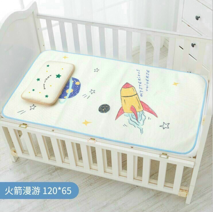 Chiếu, Chiếu lụa điều hòa in hình 3d kèm theo gối cho bé