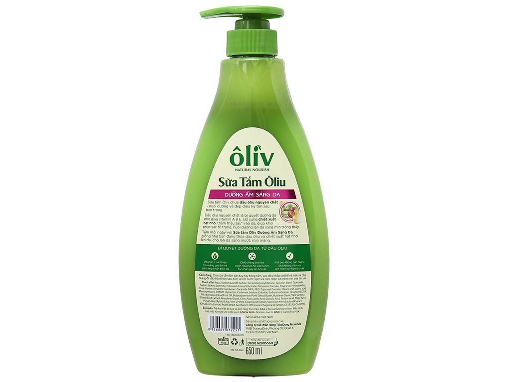 Sữa tắm Ôliv Dưỡng ẩm mềm mịn da 650ml
