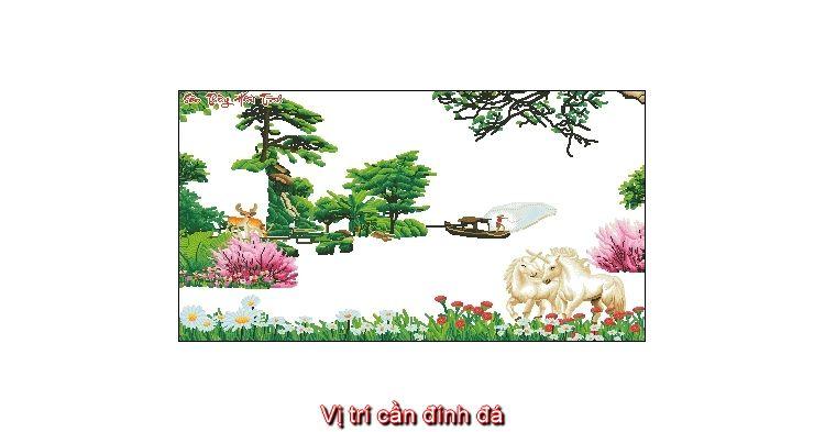 [HCM]TRANH ĐÍNH ĐÁ SƠN THỦY HỮU TÌNH_LV320_130*75 CM