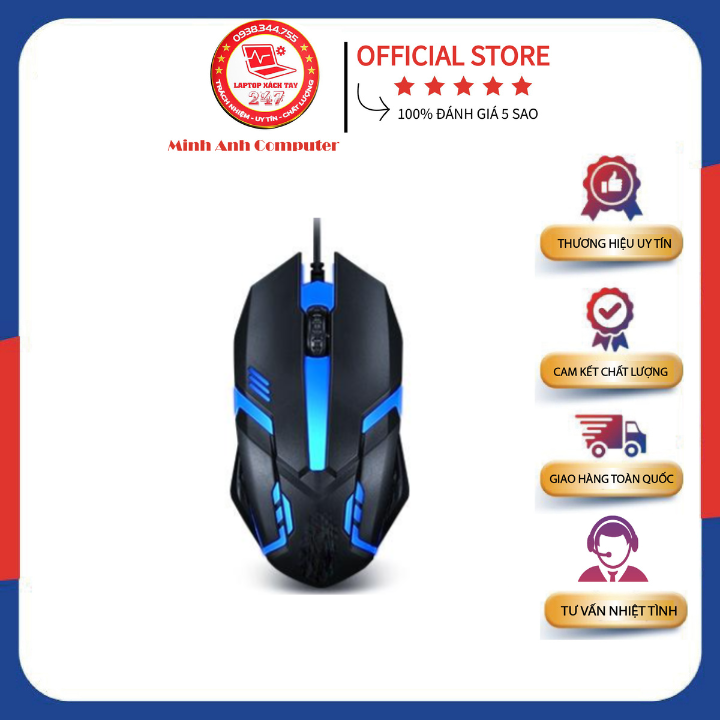 Mouse T - Wolf V1 Led Game Có Dây Cổng Usb