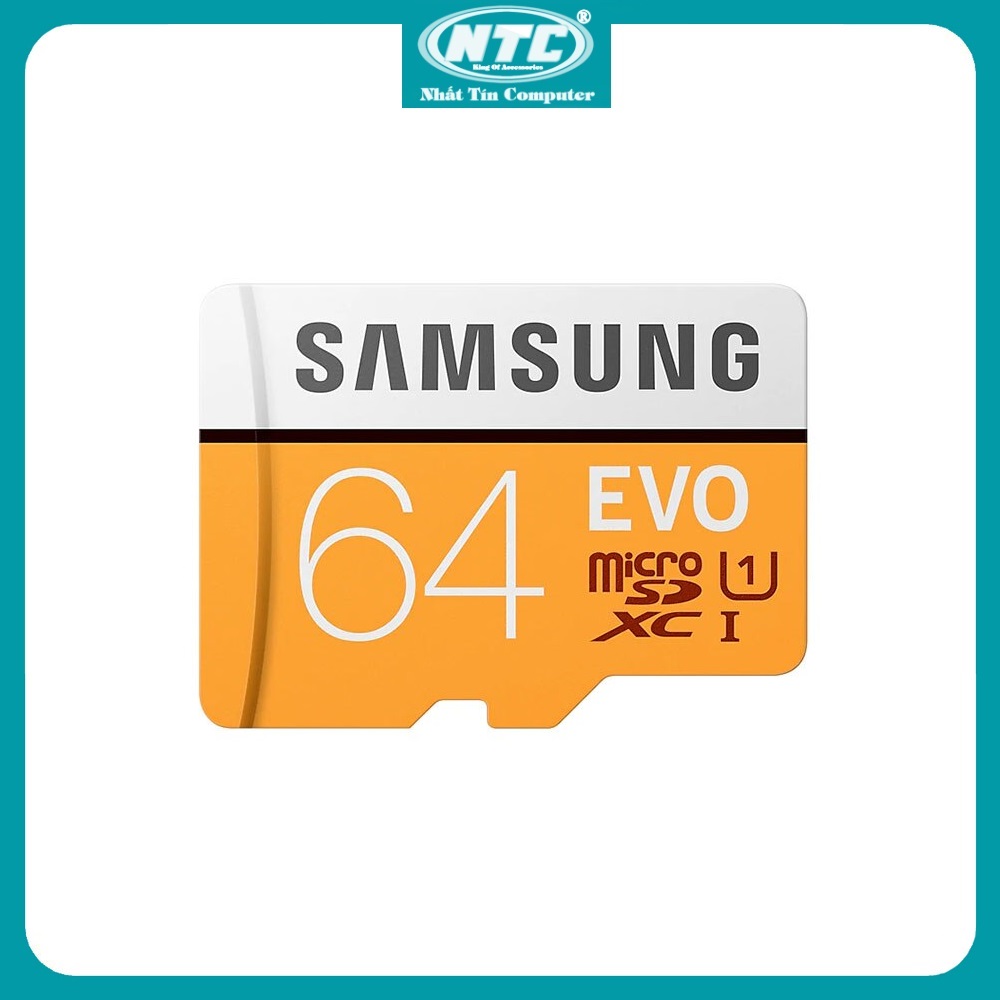 Thẻ Nhớ MicroSDXC Samsung Evo 64gb UHS-I U3 100MB/s - Model 2017 (Cam) + Tặng MicroSD Adapter Samsung chính hãng