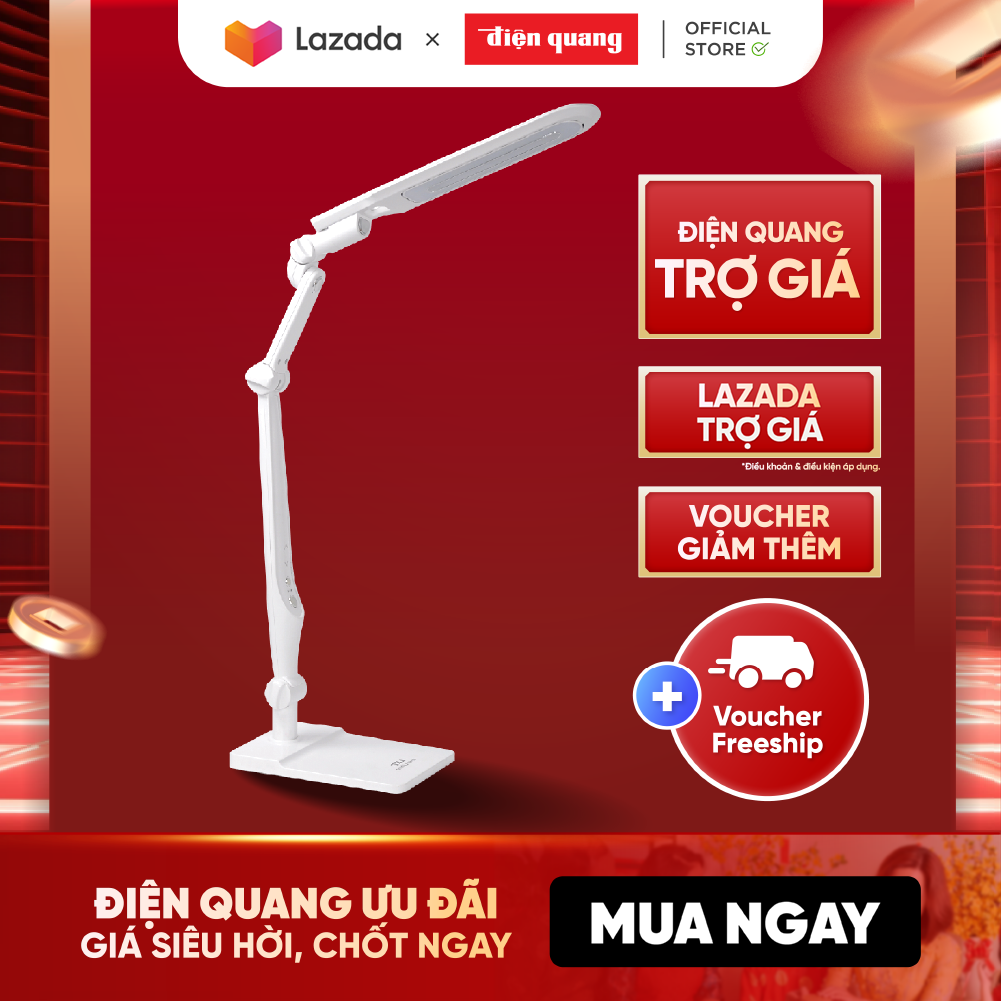 [Móp hộp - Bảo hành 12 tháng] Đèn bàn LED Điện Quang ĐQ LDL07 10W