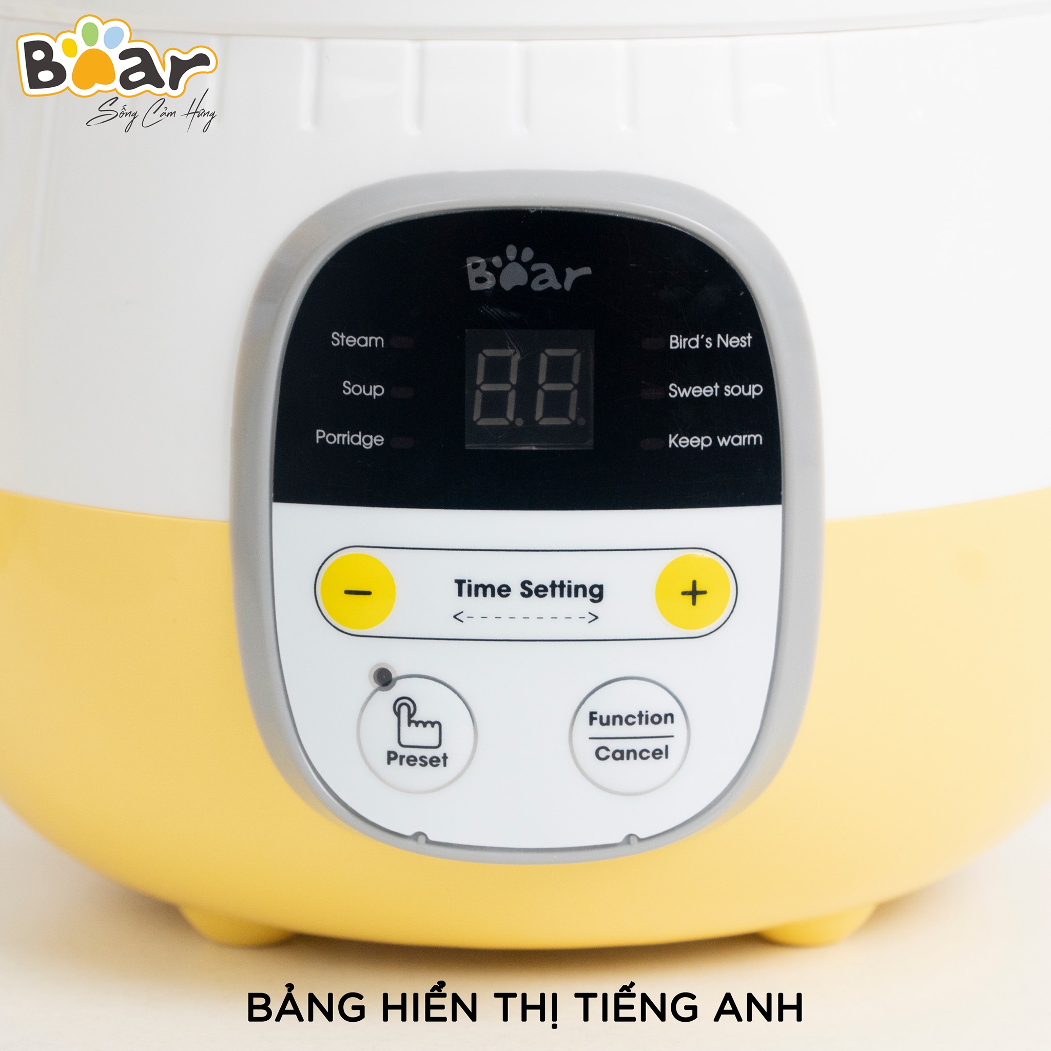(BẢN QUỐC TẾ) NỒI NẤU CHÁO, NINH, HẦM, HẤP CÁCH THỦY BEAR 0.8L