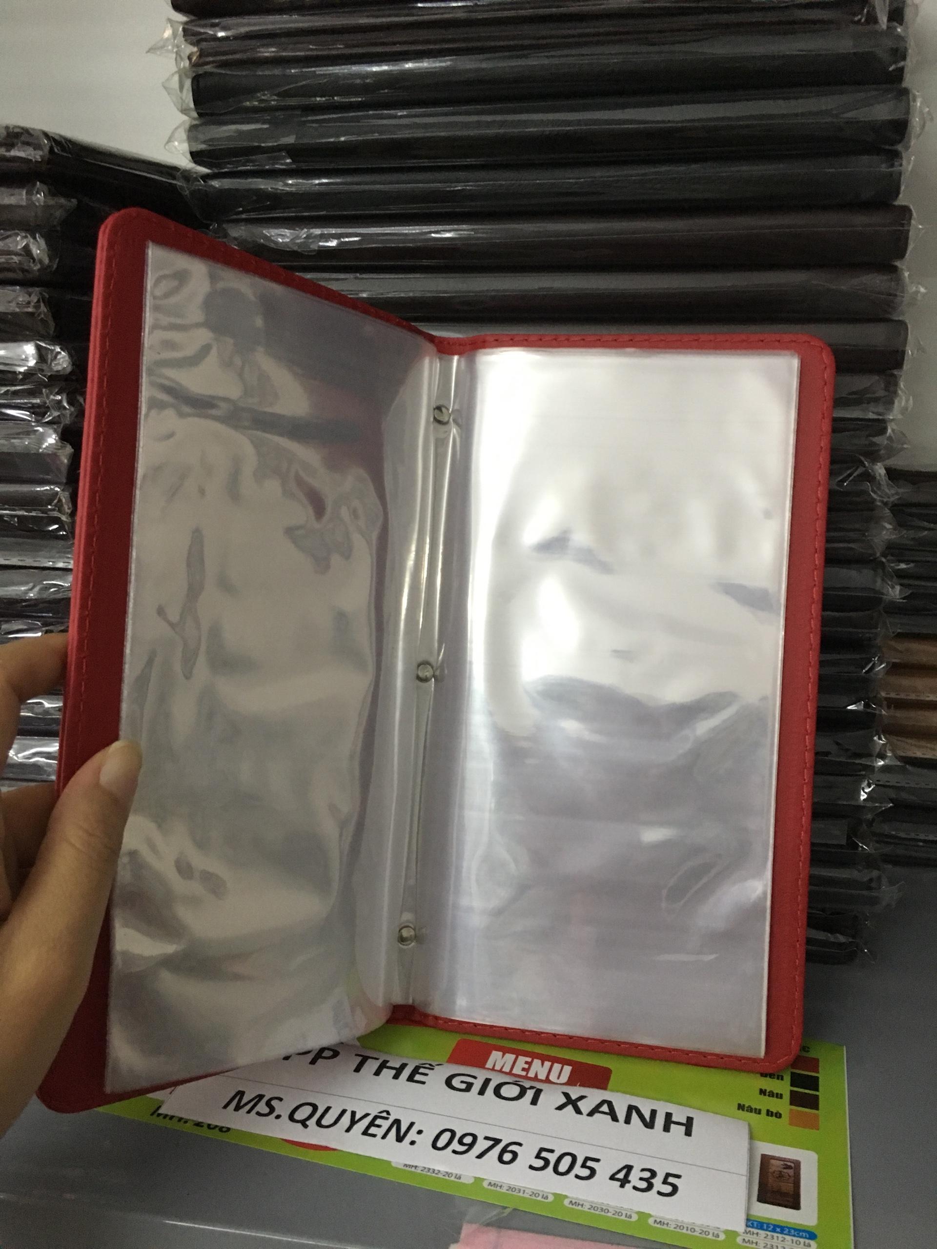 Bìa menu da may cao cấp 20 lá 209 (15*29CM)