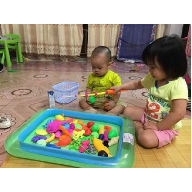 Đồ chơi câu cá 25 món kèm bể phao cho bé