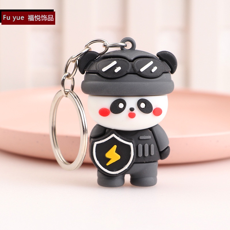 Móc khóa gấu đen trắng cute