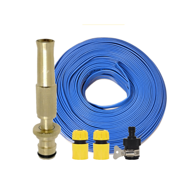 Vòi nước vòi phun nước rửa xe tưới cây tăng áp thông minh + bộ dây bơm nước 5m cao cấp TLG 587621 (dây xanh dẹt-cút vàng,nối đen)