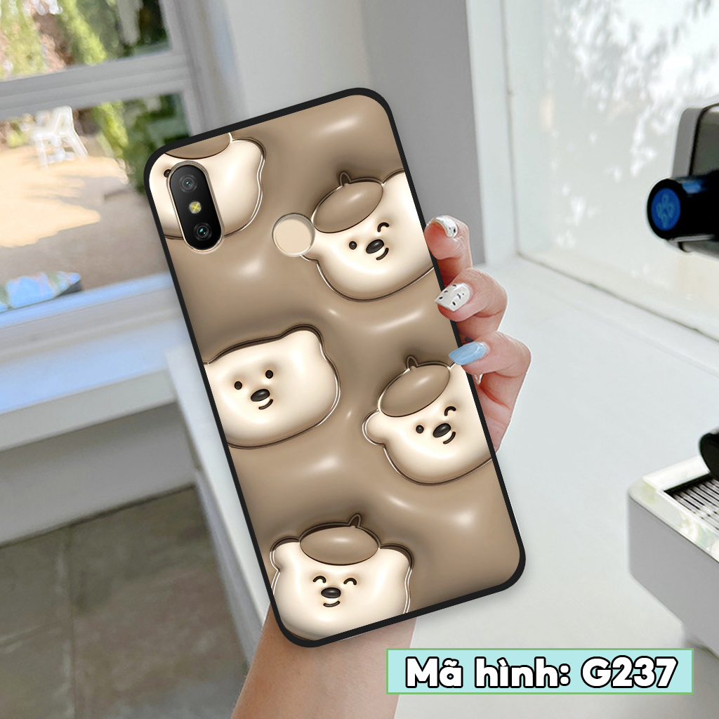 Ốp lưng Xiaomi Mi 8 / Mi 8 Se, ốp điện thoại xiaomi hình gấu 3D dễ thương, thời trang