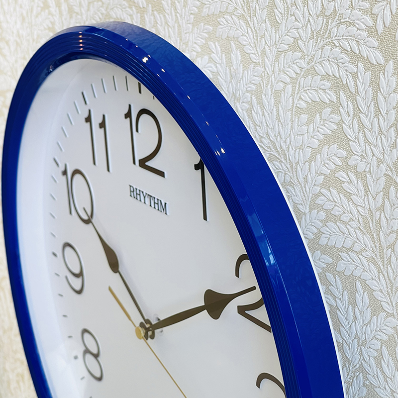 Đồng hồ treo tường Rhythm CMG734NR11 Basic Wall Clocks (Màu Xanh dương)