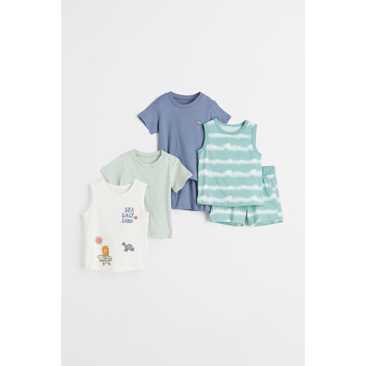 Set bộ 6 món HM US/ES sz từ 6-9m đến 3-4y (Lưu ý từ sz 2y trở lên ko có cúc vai)