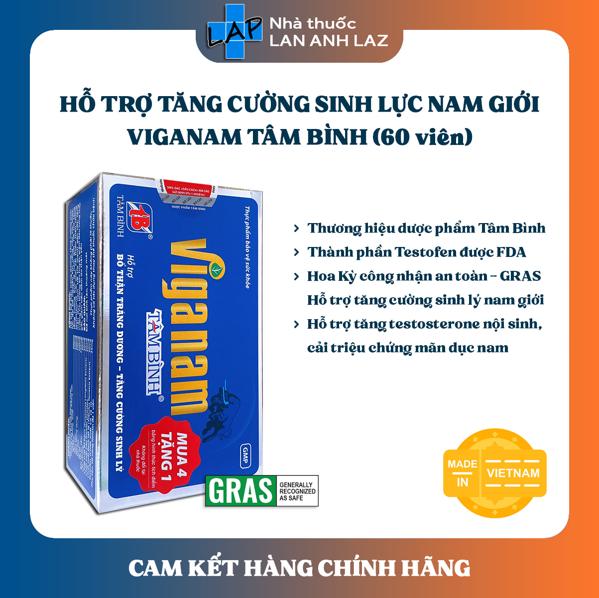 Viganam tâm bình - hỗ trợ tăng cường sức khỏe nam giới.
