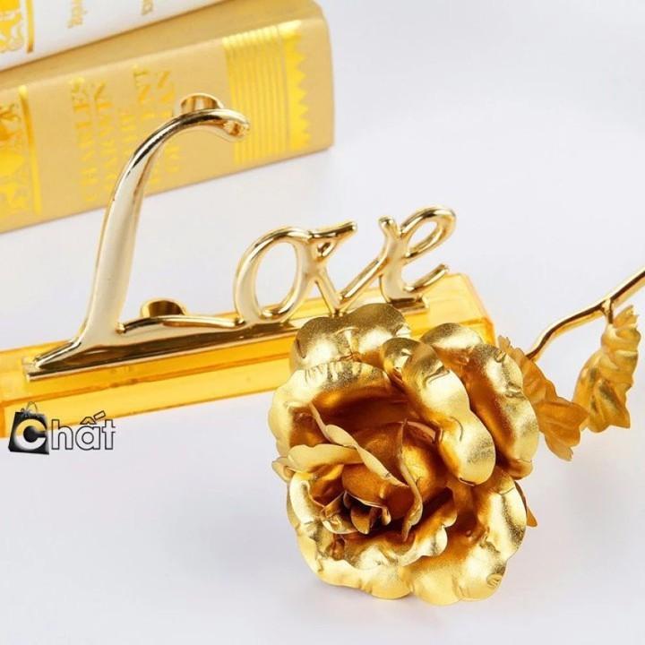 Quà Valentine - Đóa hoa hồng 3D kèm đế Love