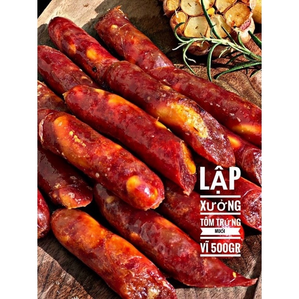 Lạp xưởng tôm trứng muối bịch 500g