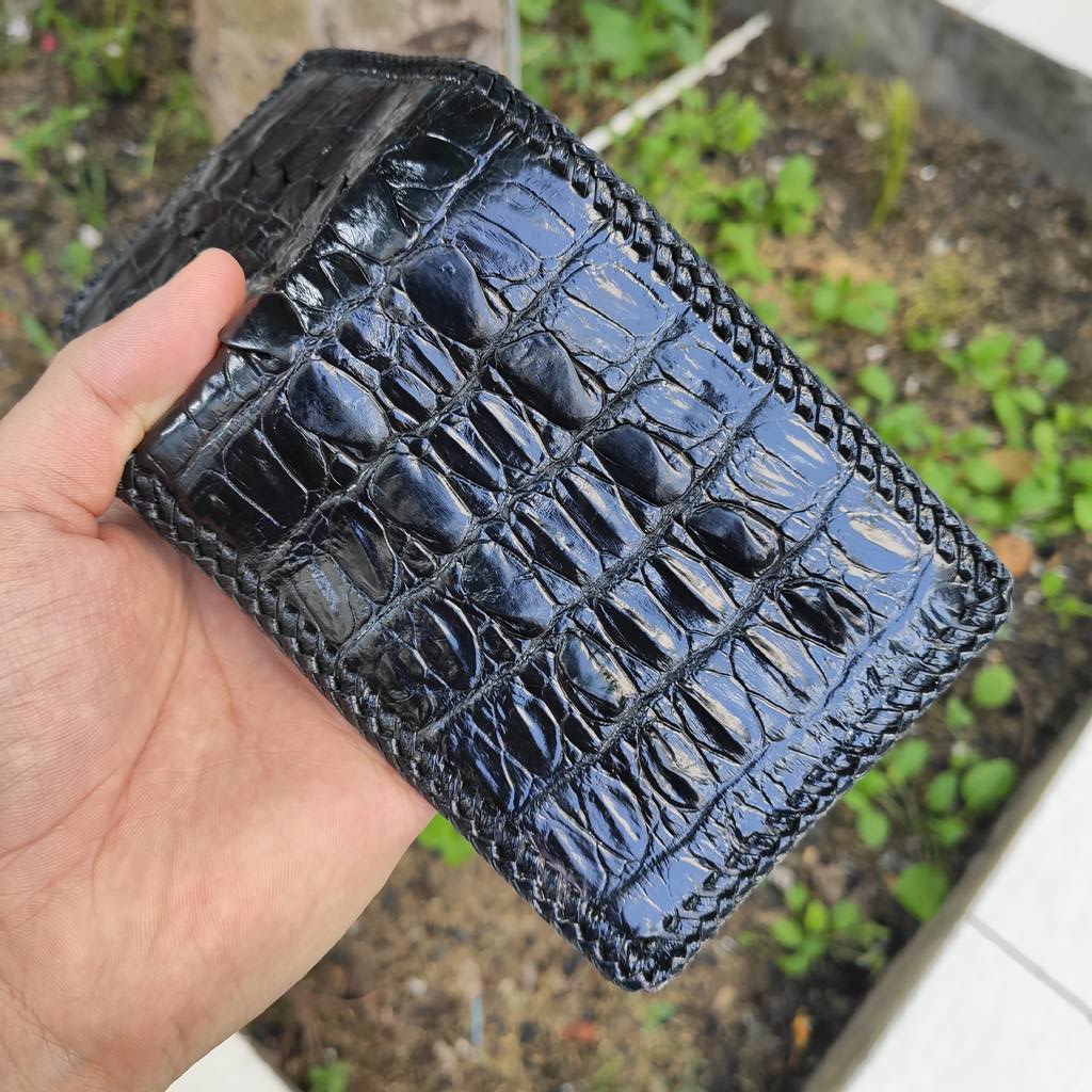 [FREE SHIP] Ví Nam Da Cá Sấu 2 Mặt. [VÂY ĐUÔI CÁ SẤU LỚN RẤT ĐẸP]. Sản Phẩm Cao Cấp by Ovenis