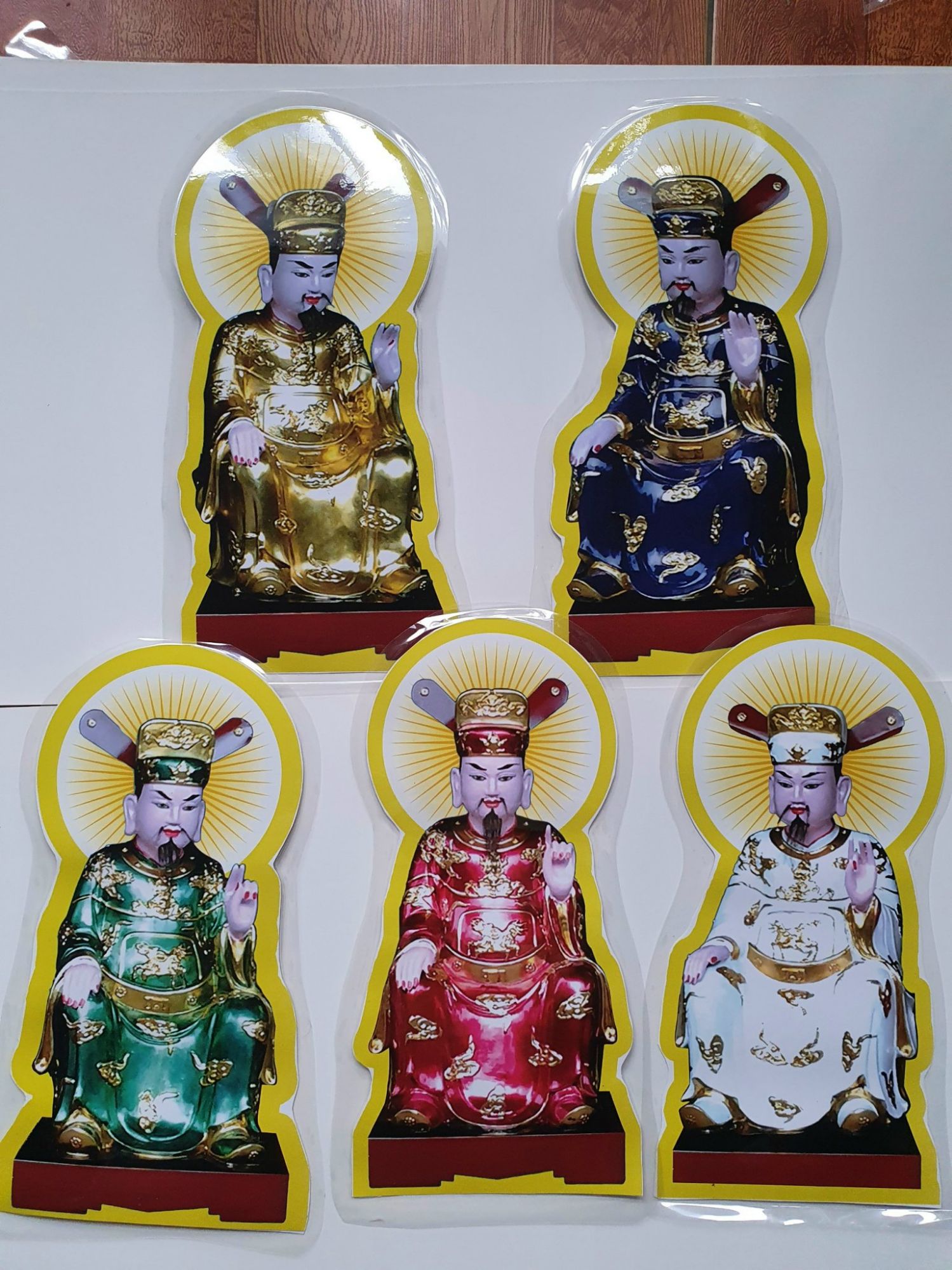 Bộ tranh ngũ  phương Phật ép plastic cứng 41cm