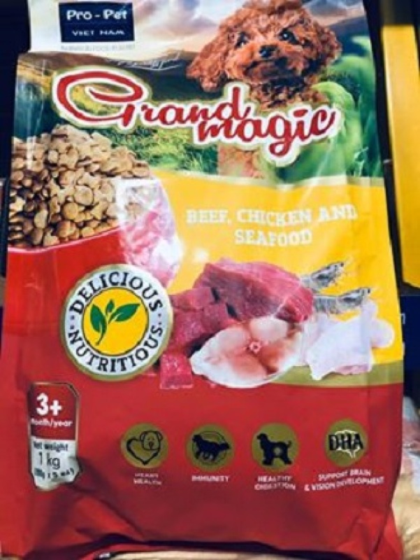 Thức ăn cao cấp dạng viên dành cho chó mọi lứa tuổi Grandmagic gói 1kg