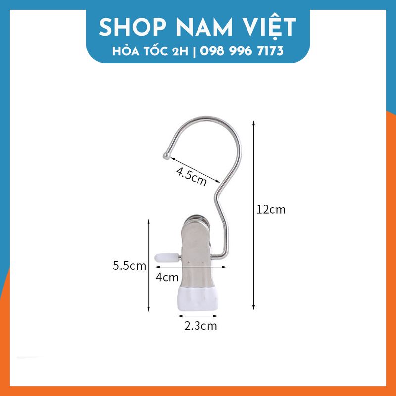 Móc Kẹp Inox Phơi Đồ Số 3 Đầu Bọc Nhựa