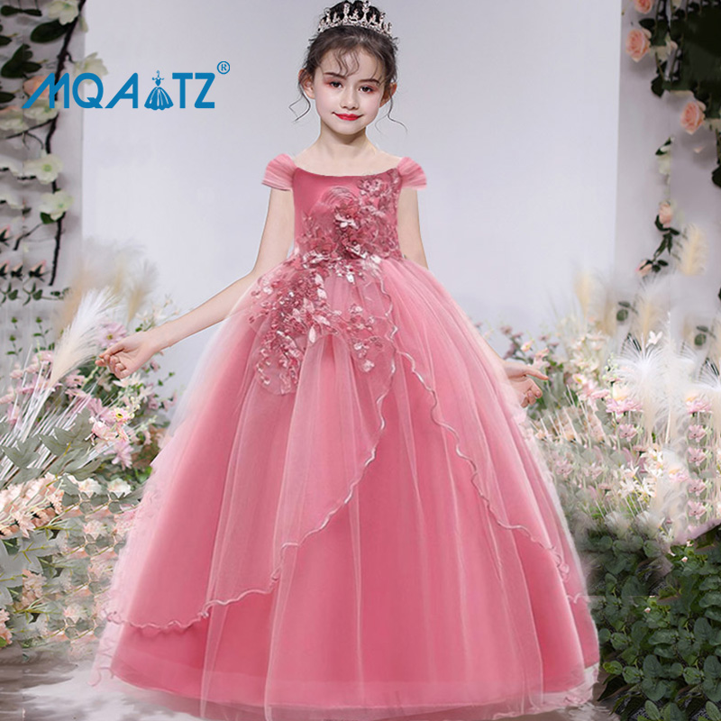Đầm Bé Gái MQATZ Váy Công Chúa Phù Dâu Thêu ĐẦM CƯỚI Dự Tiệc Cho Trẻ Em 4