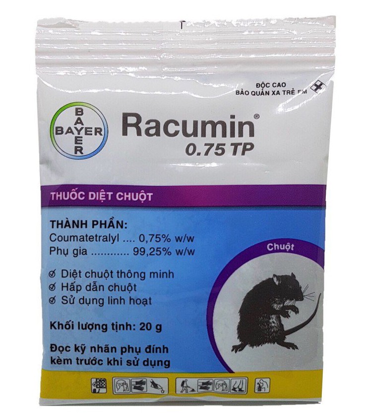 Diệt chuột thông minh Racumin Bayer 20gr 5 gói