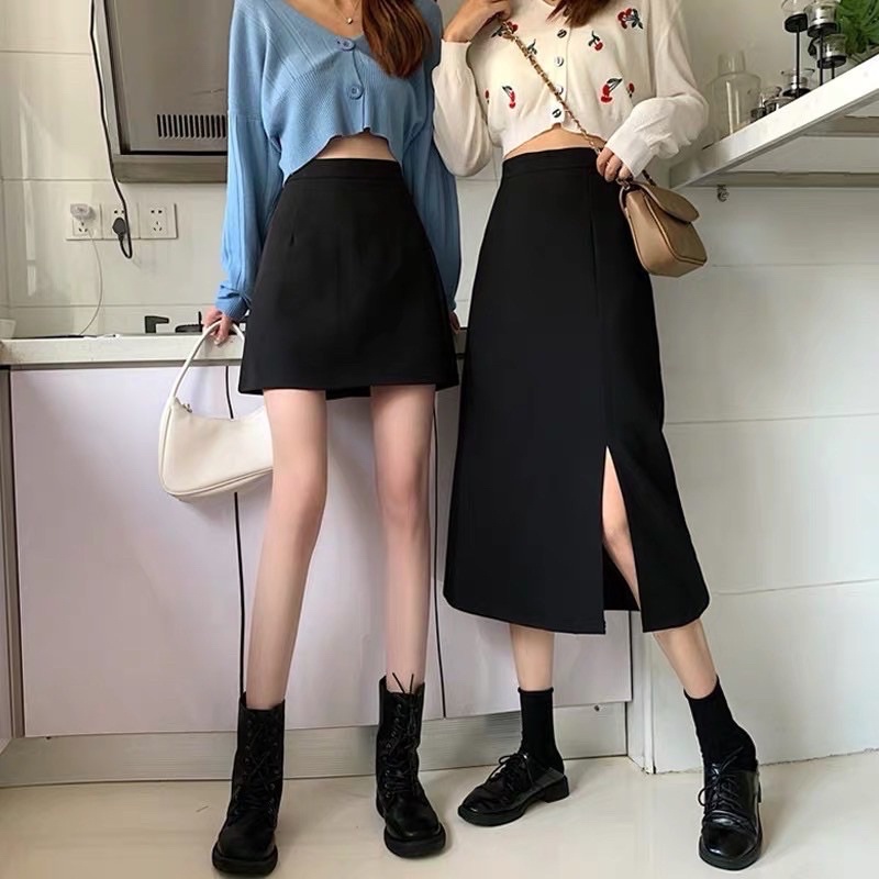 Chân Váy Dài Midi Xẻ Bên Phong Cách Hàn Quốc