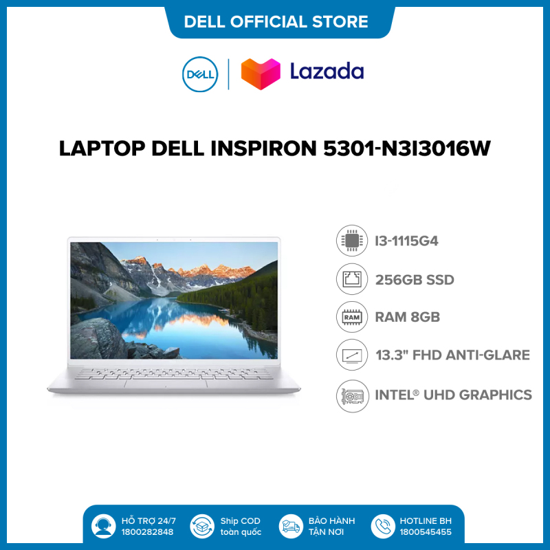 Laptop Dell Inspiron 5301-N3I3016W-| i3-1115G4 | 8Gb DDR4 | 256 SSD M.2 PCIe NVMe | 13.3 FHD Anti-Glare | Silver