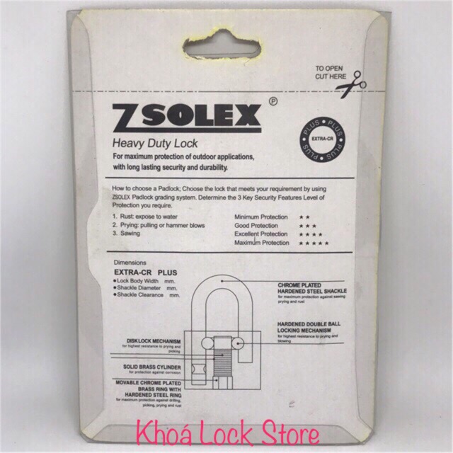 Ổ khoá ZSOLEX 5cm chống cắt