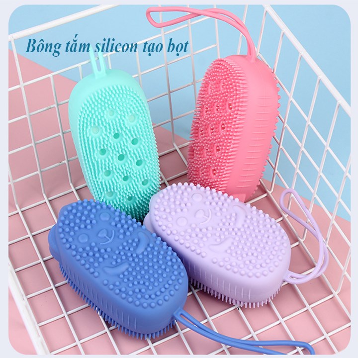 Bông Tắm Silicon Tạo Bọt 2 Mặt