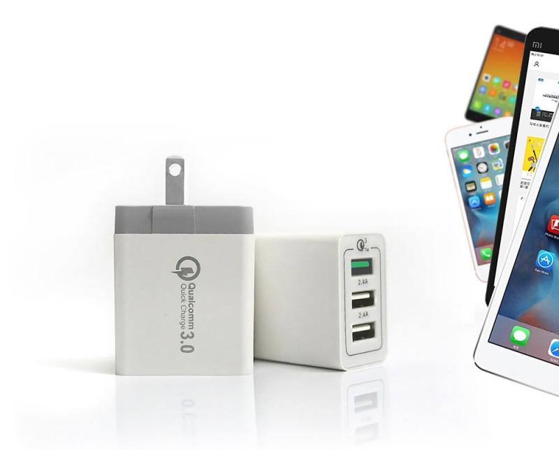 Giá Củ sạc nhanh 3.0 ,Qualcomm 3 cổng , cốc sạc nhanh, củ sạc cho iphone, samsung, oppo, huawei ...(Tiêu chuẩn Mỹ)