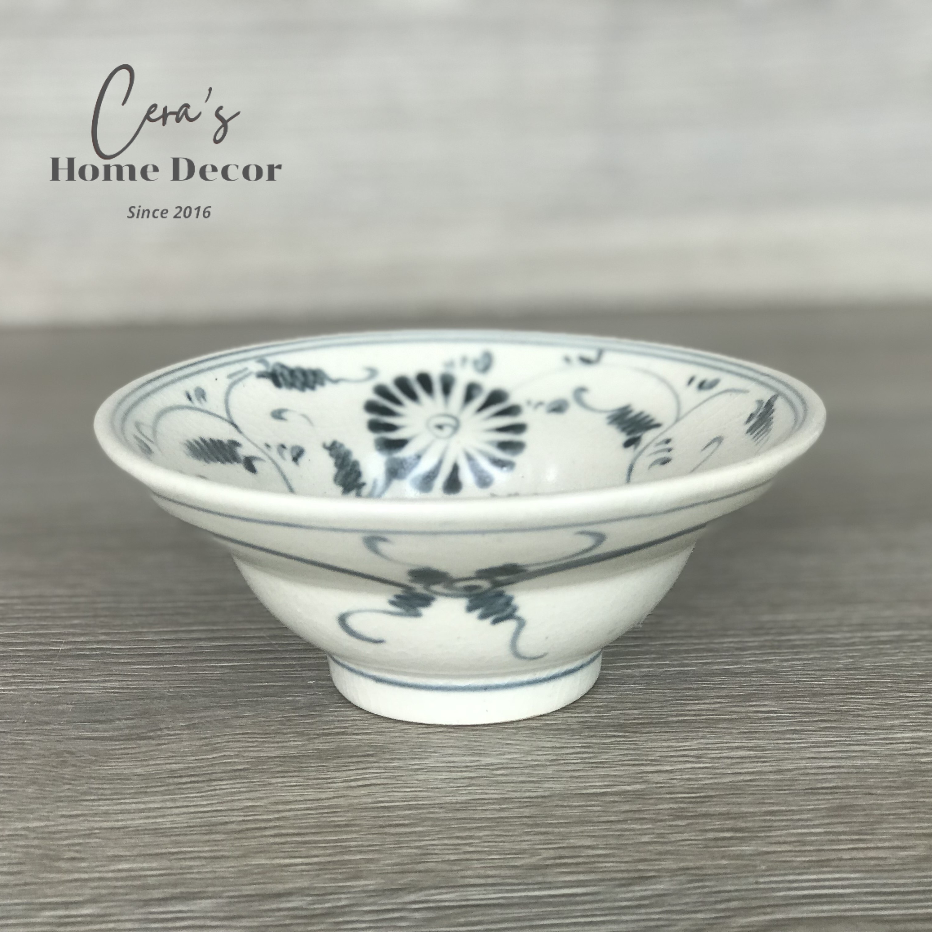 Bát chiết yêu men rạn Bát vẽ tay phi 13cm
