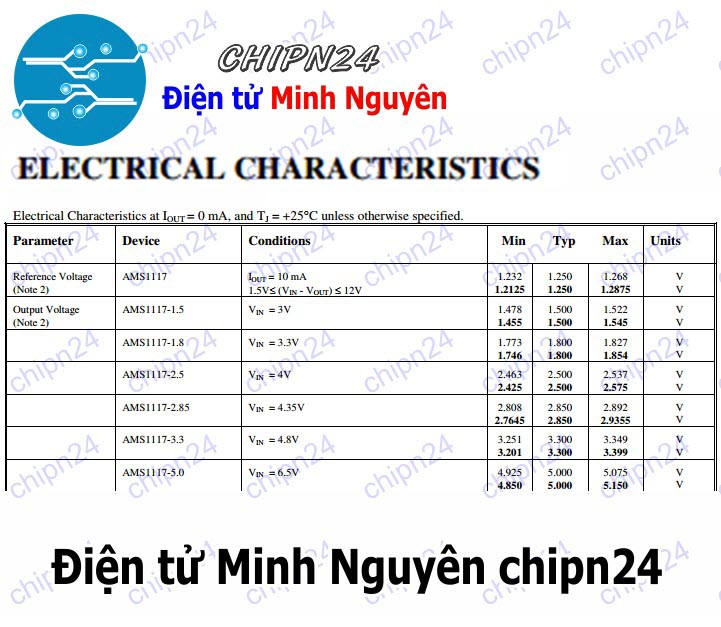 [4 con] (SOP) IC Dán AMS1117-ADJ SOT-223 (SMD) (IC Nguồn) - HH003467