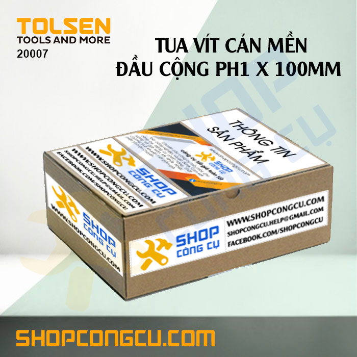 Tua vít đầu cộng cán mềm PH1x100mm Tolsen 20007