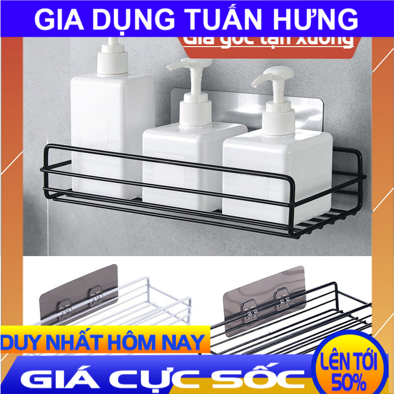[ SALE UP TO 50% ] Kệ Góc để đồ Nhà Tắm Thông Minh, Giá để đồ Nhà Tắm Kim Loại Bền đẹp, Kệ Hình Chữ Nhật đựng đồ đa Năng Không Cần Khoan Tường Móc Dán Siêu Dính, Kệ Phòng Tắm