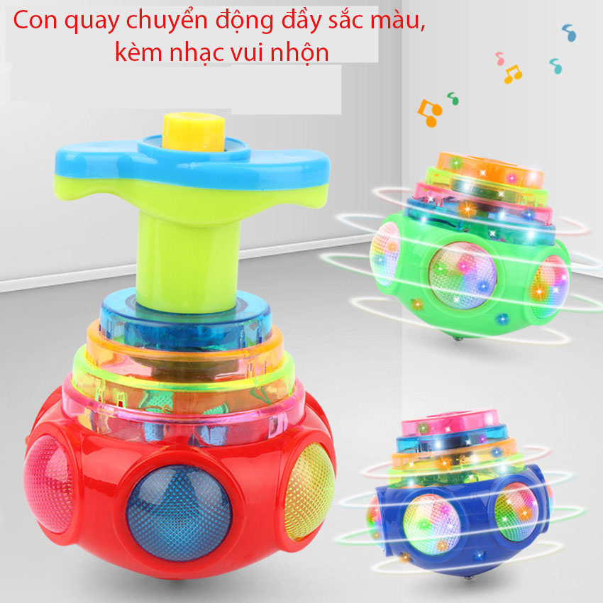 Đồ chơi trẻ em, đồ chơi con quay chuyển động đầy màu sắc kèm nhạc vui nhộn – TKL STORE